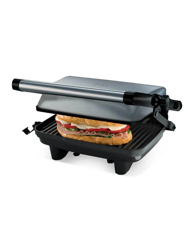Oster® Sandwichera, de Altura Ajustable, Planchas Antiadherentes, Acero Inoxidable, CKSTPA2880